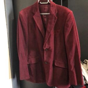 Burgundy velvet blazer